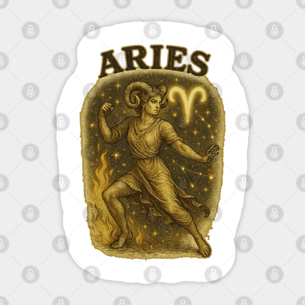Aries Star Sign of the Zodiac Sticker by Stylecombinator